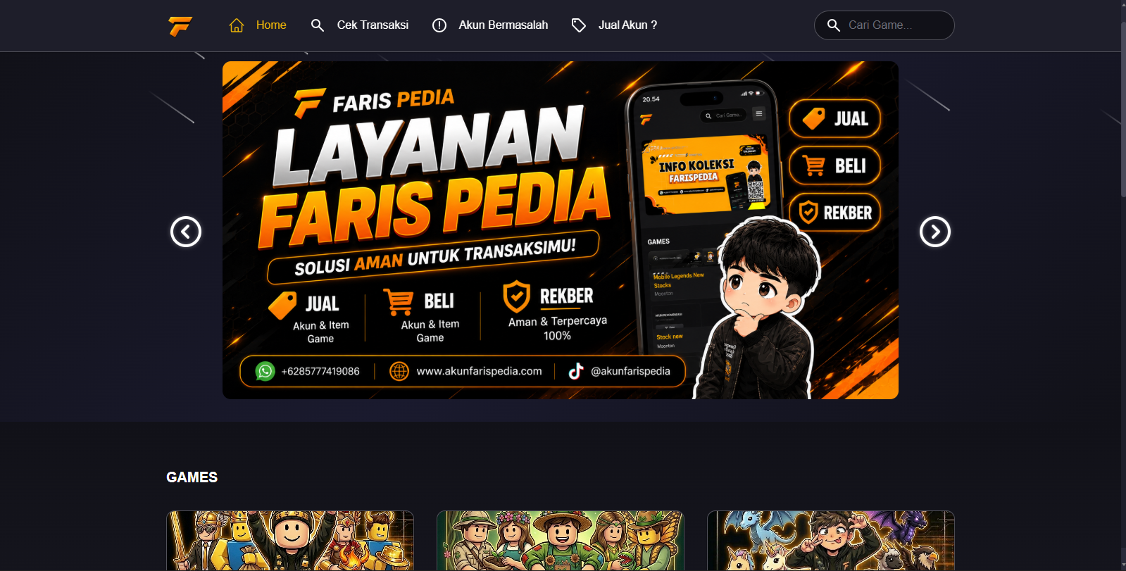 AkunFarisPedia Platform Jual Beli Games